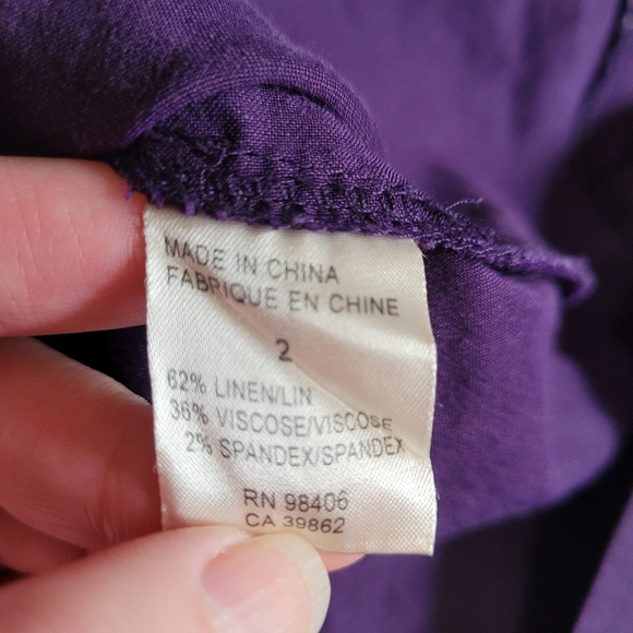 Theory Meili linen blend pintuck short sleeve dress size 2 - Picture 11 of 12